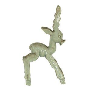Don Manning Art Deco Gazelle Antelope Deer Figurine Mint Green Stylized MCM
